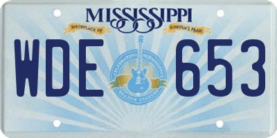 MS license plate WDE653