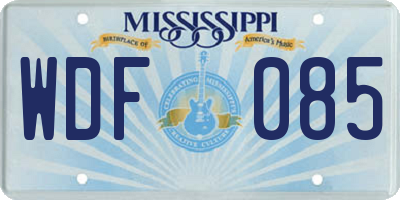 MS license plate WDF085