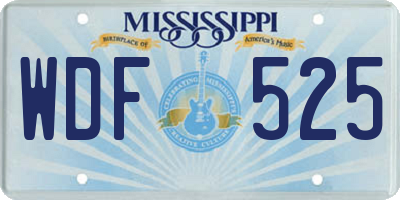 MS license plate WDF525