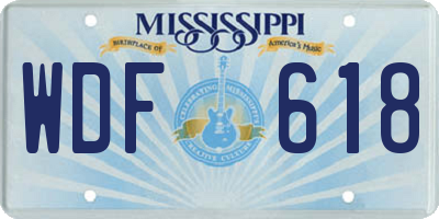 MS license plate WDF618