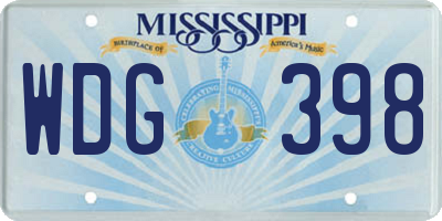 MS license plate WDG398