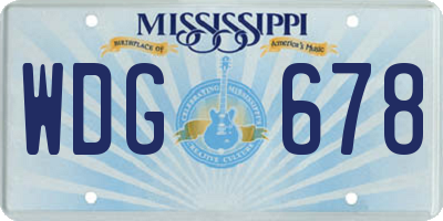 MS license plate WDG678