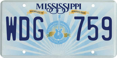 MS license plate WDG759