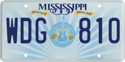 MS license plate WDG810
