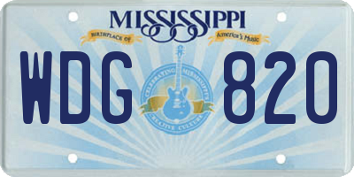 MS license plate WDG820