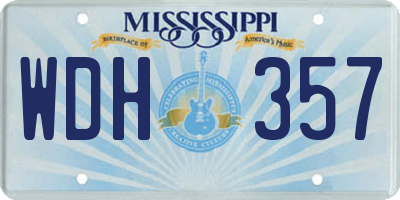 MS license plate WDH357