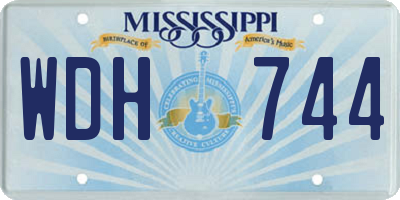 MS license plate WDH744