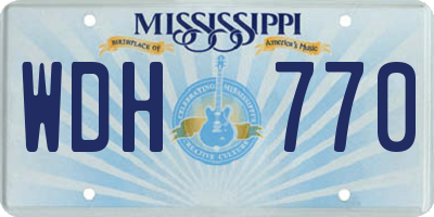 MS license plate WDH770