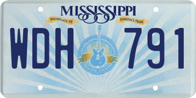 MS license plate WDH791