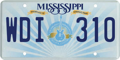 MS license plate WDI310