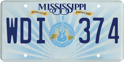 MS license plate WDI374