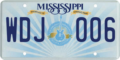 MS license plate WDJ006