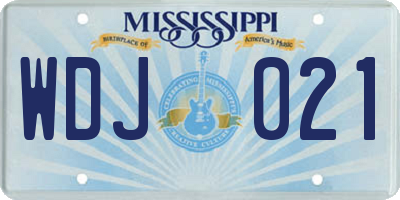 MS license plate WDJ021