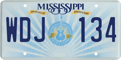 MS license plate WDJ134