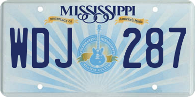 MS license plate WDJ287