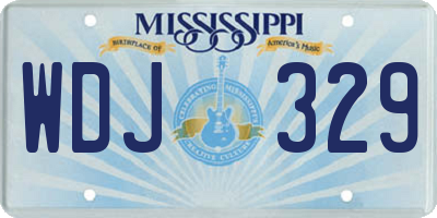 MS license plate WDJ329