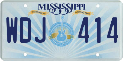 MS license plate WDJ414