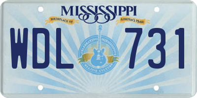 MS license plate WDL731