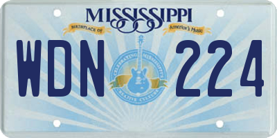 MS license plate WDN224