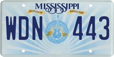 MS license plate WDN443