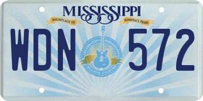 MS license plate WDN572