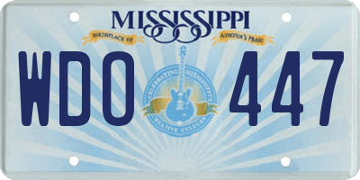 MS license plate WDO447