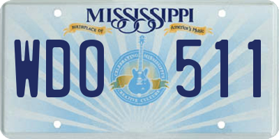 MS license plate WDO511