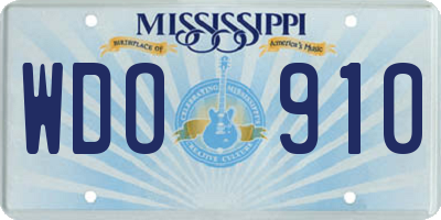 MS license plate WDO910