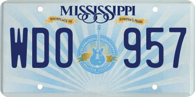 MS license plate WDO957