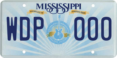 MS license plate WDP000