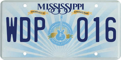 MS license plate WDP016