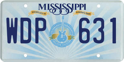 MS license plate WDP631
