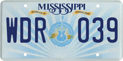 MS license plate WDR039
