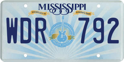 MS license plate WDR792