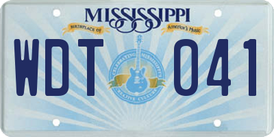 MS license plate WDT041
