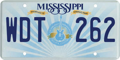 MS license plate WDT262