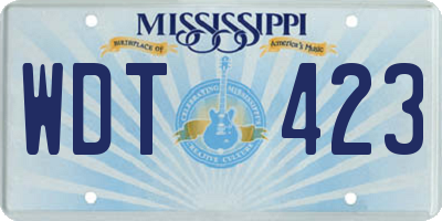 MS license plate WDT423