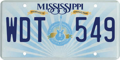 MS license plate WDT549