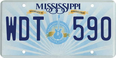 MS license plate WDT590
