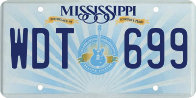 MS license plate WDT699