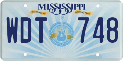 MS license plate WDT748