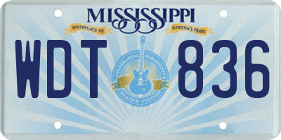 MS license plate WDT836