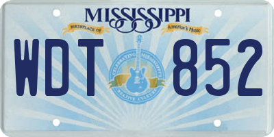 MS license plate WDT852