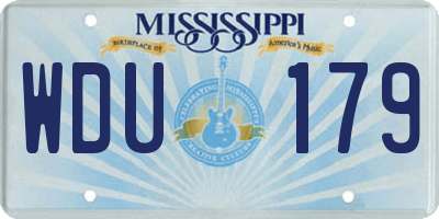 MS license plate WDU179