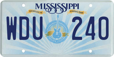 MS license plate WDU240