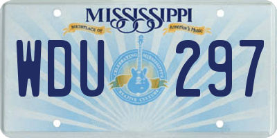MS license plate WDU297