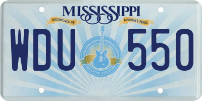 MS license plate WDU550