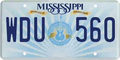 MS license plate WDU560