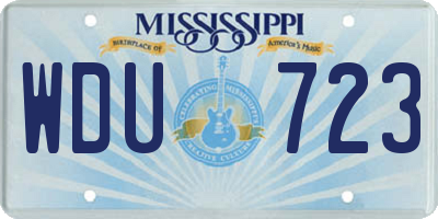 MS license plate WDU723