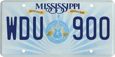 MS license plate WDU900